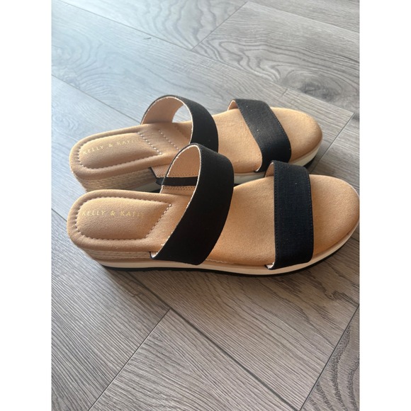 Women's Kelly & Katie Tiama Espadrille Wedge Sandal – Black – Size 9 – NIB - Picture 3 of 6